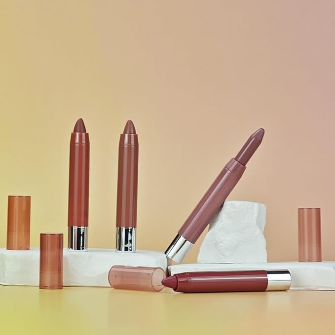 Wine Red Hydrating Cream Lipstick Lip Crayon for Women, Moisturizing Lipstick Long-lasting Waterproof, Retractable Lips Crayon Liner Goes on Smoothly, Tinted Lip Balm + Lips Color in One, 08#
