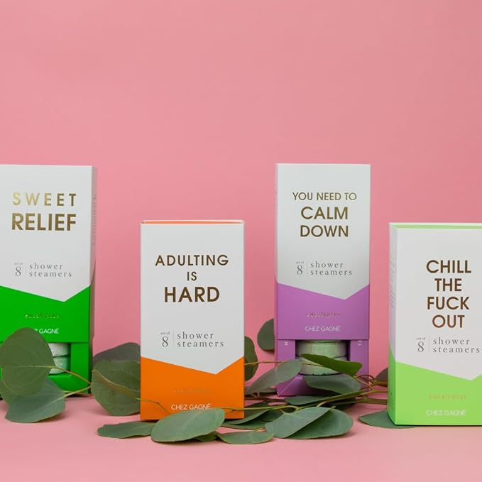 Aromatherapy Shower Steamers - Adulting is Hard - Eucalyptus, Set of 8 - Vegan, Cruelty-Free, Made in USA - Paraben, Sulfate & Phthalate-Free - Young Adult + Adulting Gift, Graduation Gift
