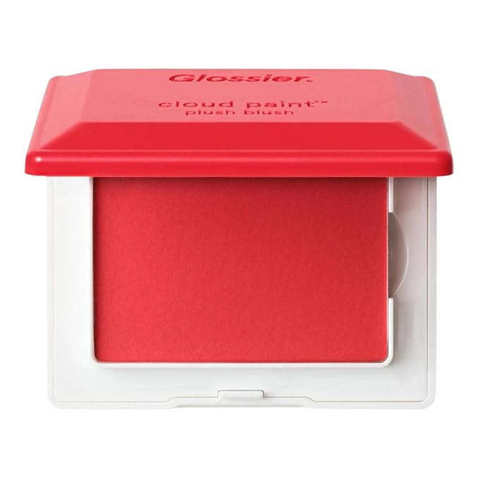 Glossier Cloud Paint Plush Blush - Burst, Bright Red - Soft Matte Buildable Long Wearing Blurring Cream-to-Powder