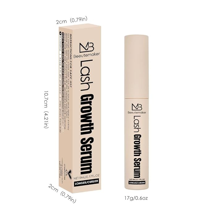 Eyelash Growth Serum– 0.17 Fl. Oz./5mlEyelash Growth Serum with Advanced Formula to Boost Longer Fuller and Thicker Looking Lashes - Vegan & Cruelty-Free for Sensitive Eyes