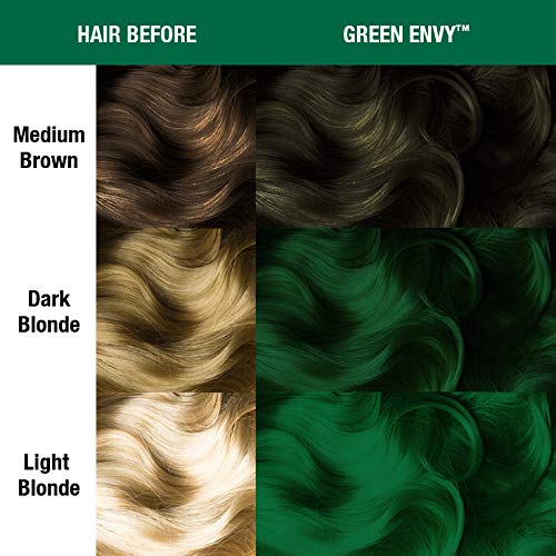 MANIC PANIC Classic Green Envy Semi Permanent Hair Color - Emerald Green Hair Dye for Women & Men That Lasts 4-6 Weeks - Vegan, Ammonia & Cruelty-Free - Create & Mix Custom Shades (4oz)
