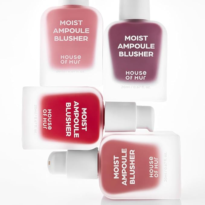 House of Hur Moist Ampoule Blusher with 50% Moisture Essence | Hydrating & Long-Lasting Blush | 0.68fl.oz (9 Shades) (Peachy Muse)