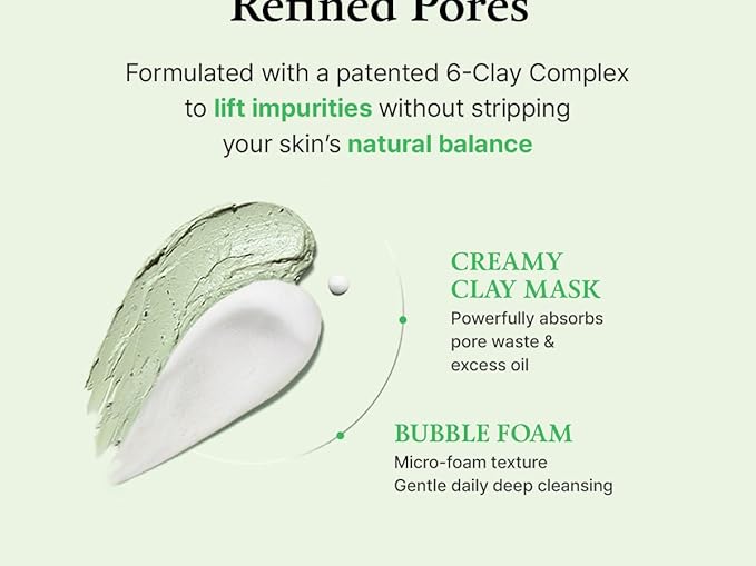 FULLY Green Tomato Facial Cleanser, Cardi B’s Clay Mask Cleanser for Deep Pore Cleanse & Pore Detox, Blackhead & Sebum Control, Gentle Face Wash for Women, Korean Skincare