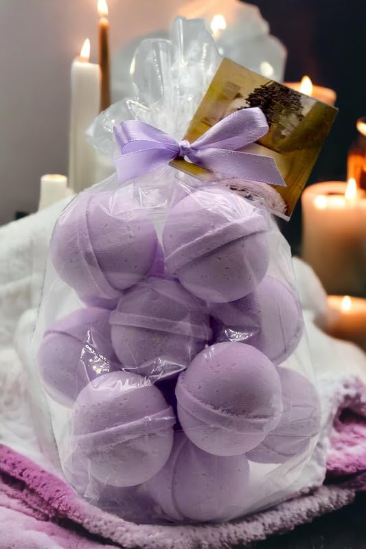 Bath Bombs 14 Set 1 oz/ea, Natural and Organic, USA Handmade | Aromatic Bath Fizzies | Nourishing, Shea & Coco Butter | Gift Idea | Vegan & Cruelty-Free, Soothing & Calming - BlackBerry Sage