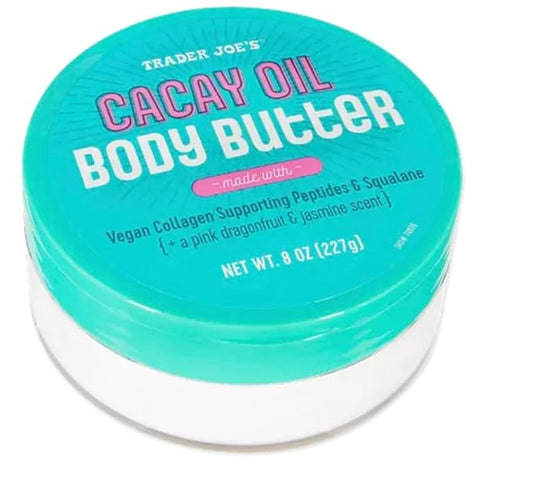 Trader Joe's Cacay Oil Body Butter, Vegan Collagen Peptides, Pink Dragonfruit & Jasmine Scent, 8 oz