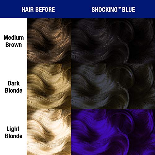 MANIC PANIC Shocking Blue Semi-Permanent Hair Dye - Amplified with Purple Undertones for All Hair Shades - Vegan, PPD & Ammonia-Free Coloring for Women & Men