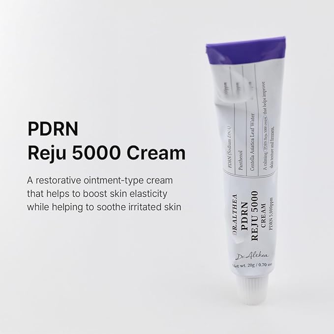 Dr.Althea PDRN Reju 5000 Cream | Biome PDRN Cream for Irritated, Sensitive Skin | Soothing Face Moisturizer with Panthenol and Centella | Korean Vegan Skin Care for All Skin Types, 0.7 Fl Oz