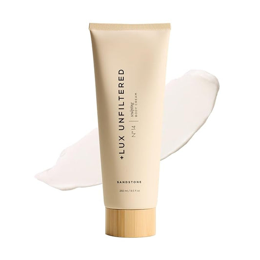 + Lux Unfiltered N°14 Sculpting, Firming, & Conditioning Body Cream for Women - Firming Body Lotion with Peptide Blend & Caffeine - Tones, Sculpts, & Hydrates - Vegan & Cruelty Free - Sandstone