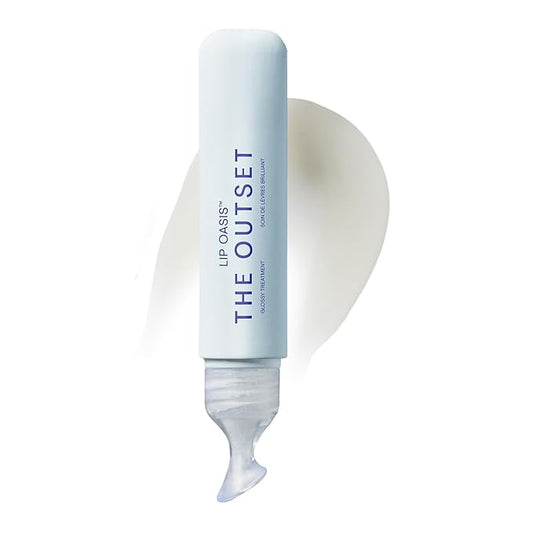 The Outset Lip Oasis Hydrating Lip Balm, Glossy Moisturizing Lip Treatment for Dry, Sensitive Lips, Clean, Vegan & Gluten-Free, Clear, 0.3 oz