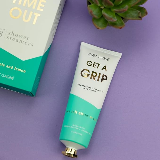 Vegan Hand Cream for Dry Hands - Get A Grip - Sea Salt Citrus and Neroli 3.4oz Non-Greasy Moisturizing Hand Lotion - Made in California - Paraben, Sulfate & Phthalate Free - Luxury Clean Beauty Gift