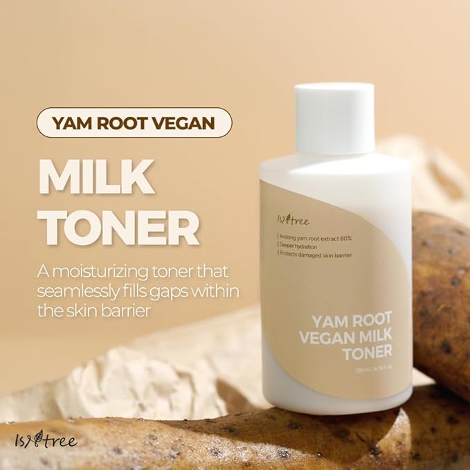 ISNTREE Yam Root Vegan Milk face Toner 200ml, 6.76 fl.oz | Deep Moisture with Plant-Based Milk Complex | Gentle Hydration for Dry & Sensitive Skin | Vegan Korean Skincare