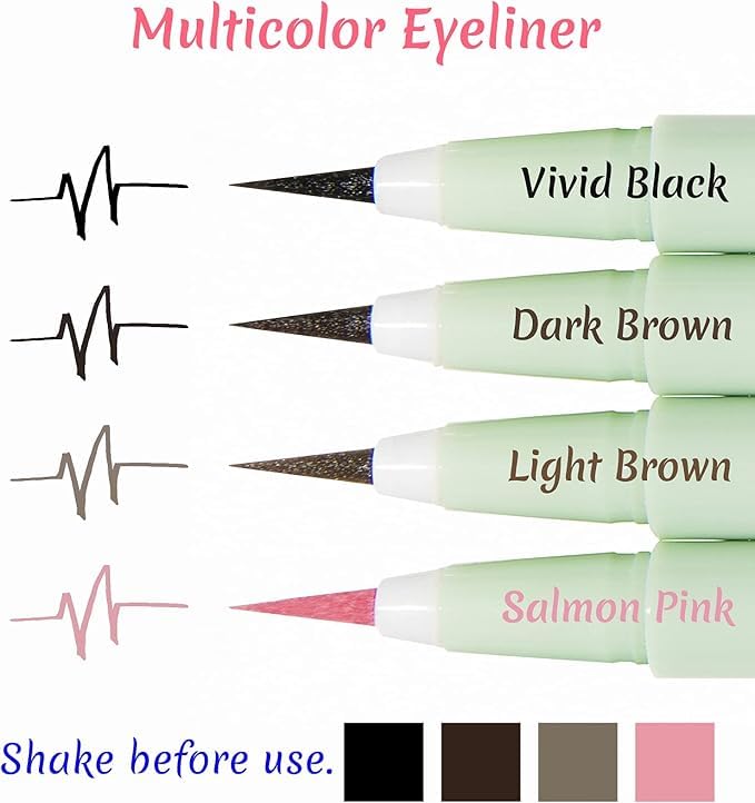 Merrymonde Super Twim Long Lasting Eyeliner - Vegan Easy Ultra-Fine Felt Tip Pen Liquid, Korean, Kbeauty Waterproof Mechanical Multicolor Eye Liner Makeup (03 Light Brown)