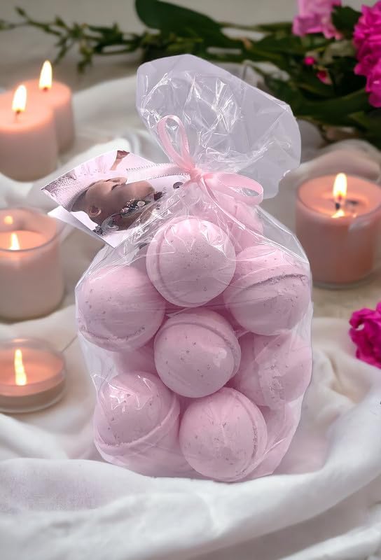 Bath Bombs Set of 14 Bombs 1 oz/ea, USA Handmade | Quality Bath Fizzies, Moisturizing Shea & Coco Butter | Natural Organic Ingredients, Vegan & Cruelty Free - One Thousand Kisses