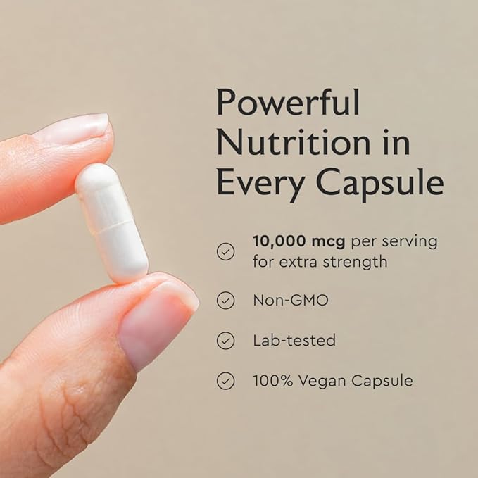 Alaya Biotin 10,000 mcg for Healthy Hair, Skin and Nails, Non GMO, Vegan, 90 Capsules