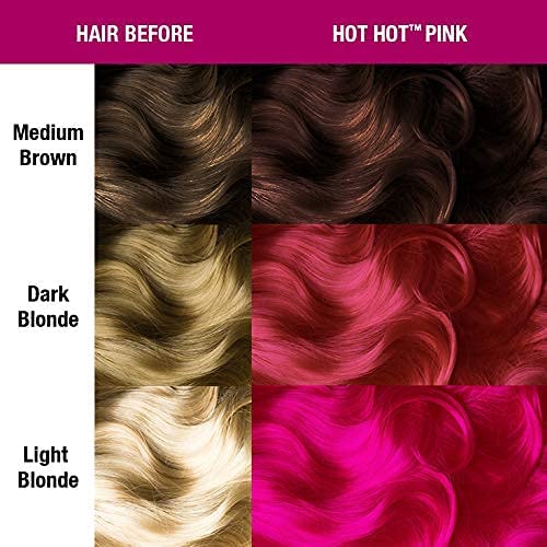 MANIC PANIC Hot Hot Pink Hair Color - Amplified - (2PK) Semi Permanent Hair Dye - Medium Pink - Glows In Blacklight - For Dark & Light Hair - Vegan, PPD & Ammonia Free For Coloring Hair on Women & Men