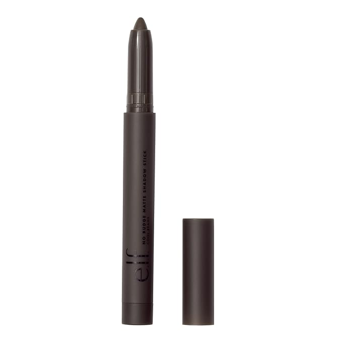 e.l.f. No Budge Matte Shadow Stick, One-Swipe Cream Eyeshadow Stick, Long-Wear & Crease Resistant, Matte Finish, Vegan & Cruelty-Free, Cool Beans