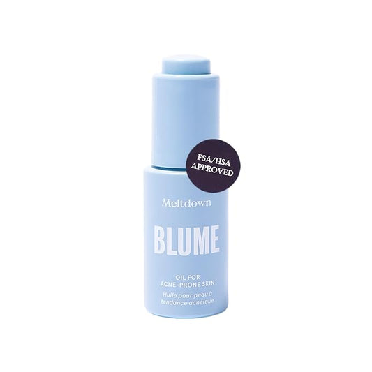 Blume Meltdown Face Oil for Women & Men - Non-Comedogenic Acne Serum with Rosehip Oil, Blue Tansy & Black Cumin Seed - Helps Reduce Redness, Smooth Texture & Hydrate - Cruelty-Free & Vegan (0.5 oz)