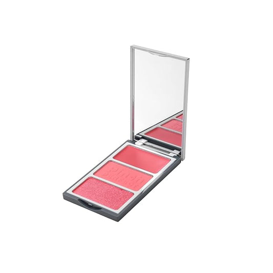 Buildable Blush Palette – Vegan & Cruelty-Free Cream + Powder Cheek Color Trio for Natural & Long-Lasting Finish (03 Barely Blushed, Cream Blush: 0.09 oz / 2.5 g Powder Blush: 0.25 oz / 7 g)