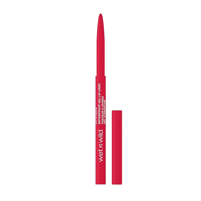 wet n wild Perfect Pout Matte Retractable Gel Lip Liner Pencil, Rich Creamy Long Lasting Color, Well-Defined and Flawless Application, Vegan & Cruelty-Free - Red The Scene