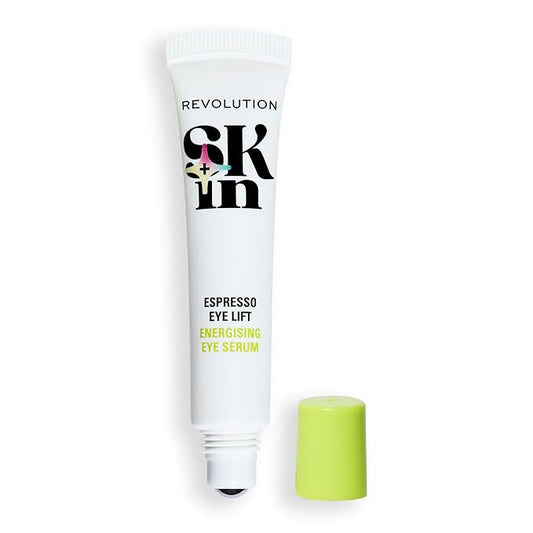 Revolution Skin, Espresso Eye Lift 5% Caffeine Energizing Eye Serum, Helps Dark Circles & Puffiness with Hyaluronic Acid & Caffeine, Vegan & Cruelty-Free, 0.5 fl oz