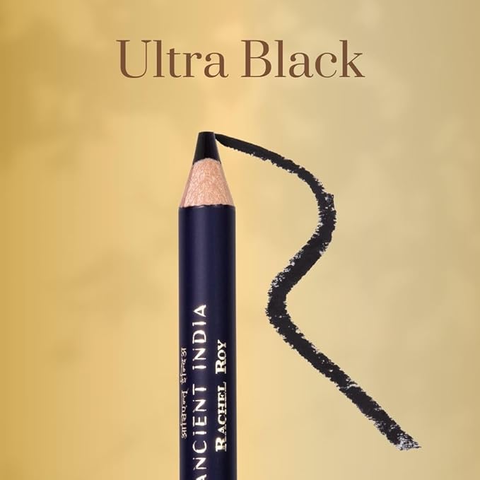 Clean Smudge Eyeliner - Vegan Eye Pencil for Smokey Eye Looks - Rich Pigmented Velvet Formula with Anti-Oxidants - Traditional Indian Beauty Essential for Daily Wear - Black