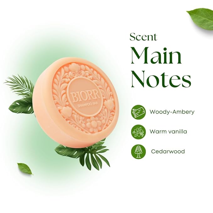 BIORR Shampoo Bar – Color Protection & Deep Moisturizing – Vegan, Plastic-Free, Sulfate-Free Natural Shampoo – With Argan Oil, Pomegranate Extract & Murumuru Butter – For Dry & Color-Treated Hair