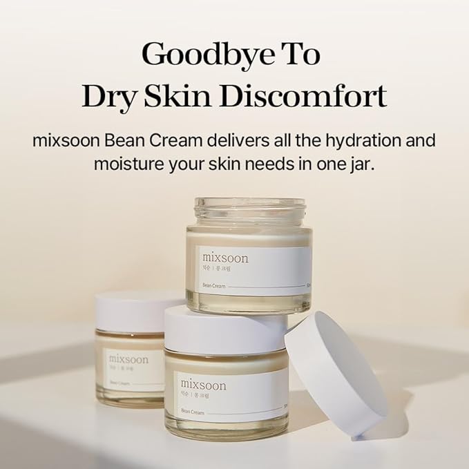 mixsoon Bean Cream-Deep Moisturizer Face Cream, Hydrating and Smoothing for Face, Fermented Soybean Extract, Lightweight Non-Sticky Finish 65ml / 2.19 fl.oz. Korean Glass Skin Care