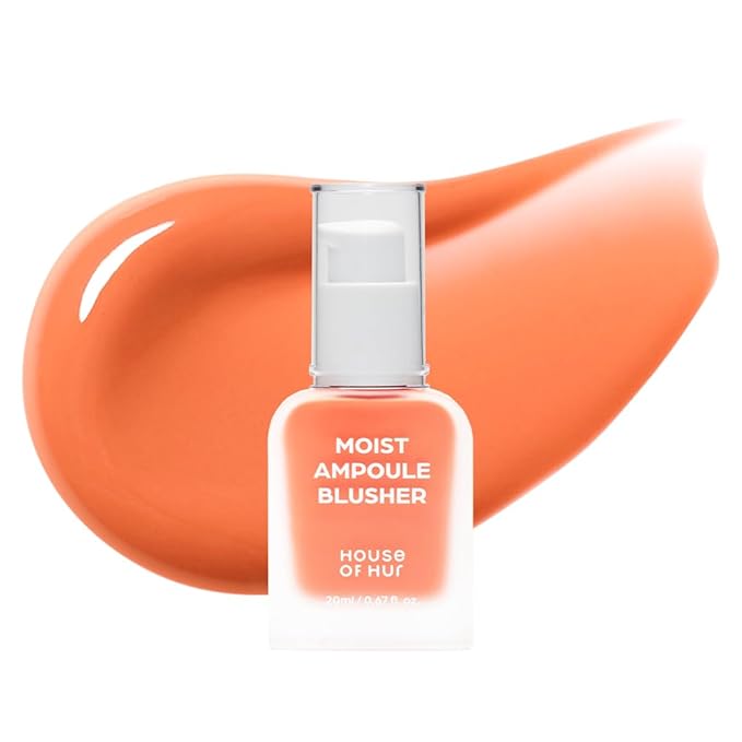 House of Hur Moist Ampoule Blusher with 50% Moisture Essence | Hydrating & Long-Lasting Blush | 0.68fl.oz (9 Shades) (Peachy Muse)