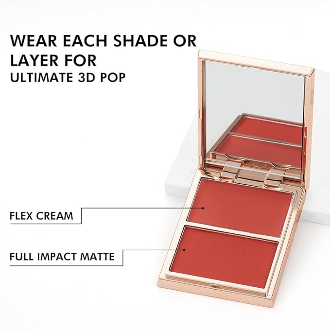 PHOFAY Dual-Texture Contour Palette – Cream & Powder Finish for Natural Radiance, Slim Travel-Friendly Compact, Vegan & Cruelty-Free Formula (04#)
