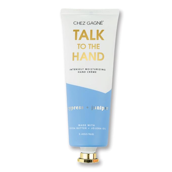 Vegan Hand Cream for Dry Hands - Talk To The Hand - Cypress and Juniper 3.4oz Non-Greasy Moisturizing Hand Lotion - Made in California - Paraben, Sulfate & Phthalate Free - Funny Unisex Gift