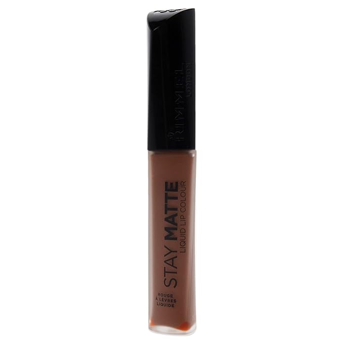 Rimmel London Stay Matte Liquid Lip Color with Full Coverage Kiss-Proof Waterproof Matte Lipstick Formula that Lasts 12 Hours - 731 Scandalous, .21oz