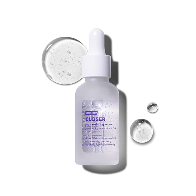 FRANKLY Closer Serum | Pore Minimizer Serum | 9 Peptides, Vegan Collagen, Adenosine, PHA | Korean Pore Minimizer for Glass Skin, Anti-Aging, Hydration, Elasticity | 1.01 fl oz