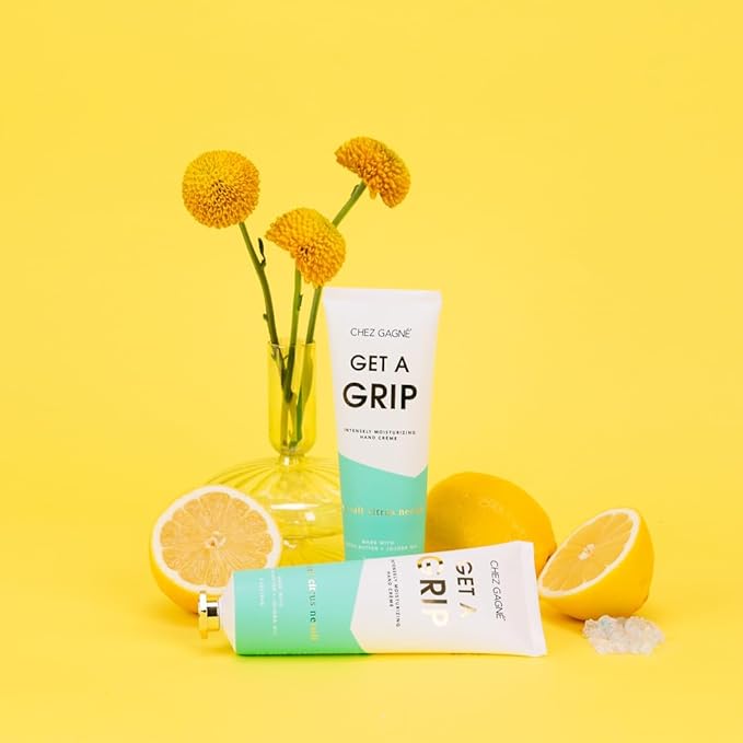 Vegan Hand Cream for Dry Hands - Get A Grip - Sea Salt Citrus and Neroli 3.4oz Non-Greasy Moisturizing Hand Lotion - Made in California - Paraben, Sulfate & Phthalate Free - Luxury Clean Beauty Gift