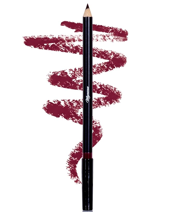 Mynena Maroon Creamy Matte Waterproof Lip Liner | Long Lasting Transfer-Proof | Sharpenable | Blendable Pencil for Defined Lips