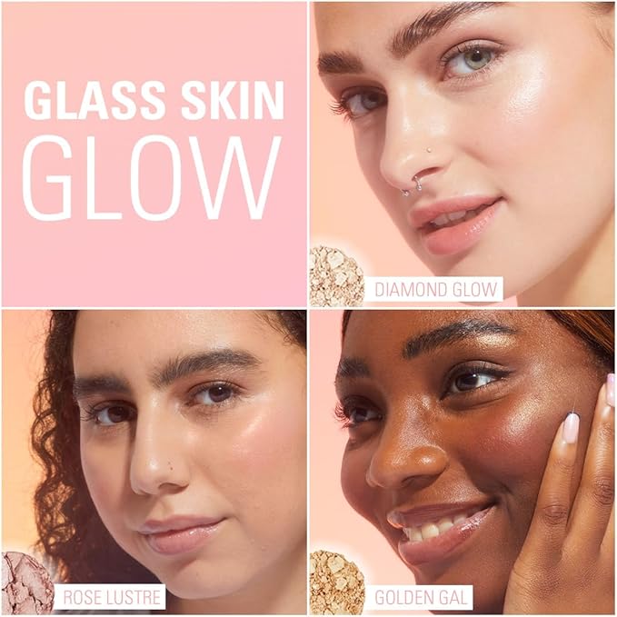Revolution Beauty London Beam Bright Highlighter, All Over Face Glow, Powder To Liquid Formula, 5 Different Shades, Pink Seduction