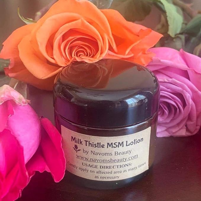 Organic Milk Thistle Lotion | Face and Body Lotion | All Purpose Lotion | All Ages and Skin Types | Vegan | (2 oz glass jar)