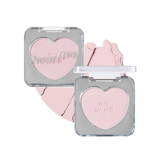 ETUDE Heart Pop Blush, Frosty Pink Cheek Color, Natural Glow & Glossy Finish, Lightweight Formula, Compact 0.2 oz – Frosty Petal
