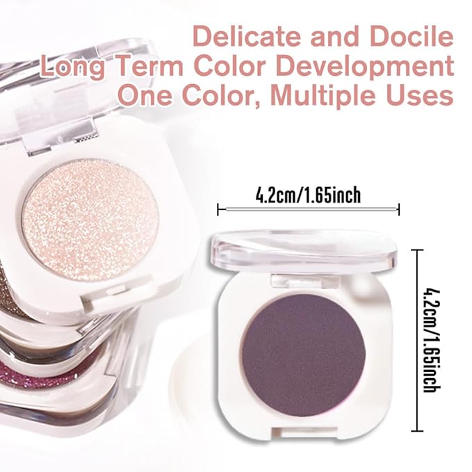 Eggplant Purple Single Matte Eyeshadow Makeup, Neutral Powde Eye Shadow for Women, Deep Dark Mauve Plum Purple Matte Singles Eyeshadow Palette Pigmented Waterproof, Girls Christmas Gift 15