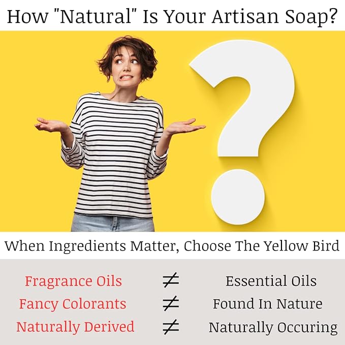 The Yellow Bird Natural Neem Soap Bar for Face & Body. Handmade, Gentle, Deep Cleasning, Organic Ingredients for Sensitive Skin