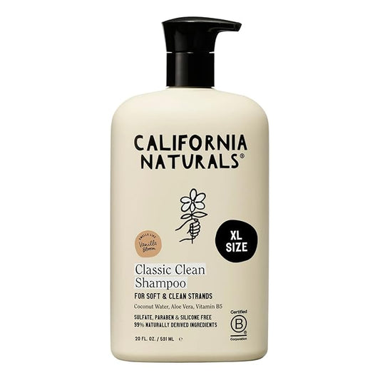 California Naturals Vanilla Bloom Shampoo, Sulfate Free, Scalp and Hair Care for Women and Men, Coconut Cleansing Complex, Natural, Vegan, Cruelty, Silicone, and Paraben Free, All Hair Types, 20 fl oz