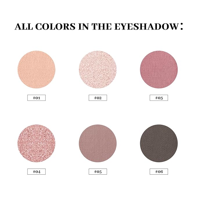 Nudes Series Mini Eyeshadow Palette, Matte & Shimmer Finish, Pink, Lavender & Black Eye Shadows, Travel Friendly Size, Vegan, Cruelty-Free