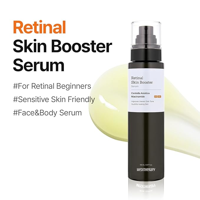MEDITHERAPY Retinal Skin Booster Serum – Gentle Daily Serum for Beginners, Lightweight Face & Body Serum – Smooth Texture & Pore Care – Korean Skincare, 5.07 Fl. Oz
