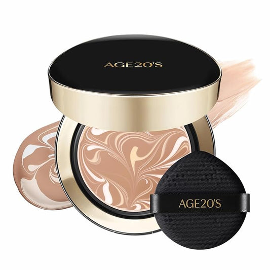 [Vegan] AGE20'S Signature Essence Pact | Pack of 1 | 25N SAND | Korean Cushion Foundation | Cream Foundation, Dewy & Glow Finish, Natural Coverage, SPF 50+