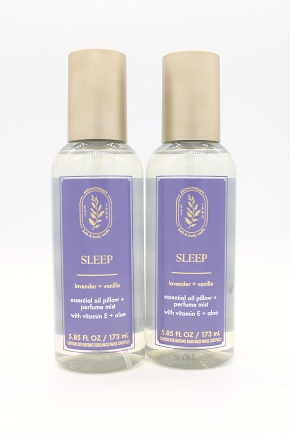 Lavender + Vanilla, Bath and Body, Pillow Mist, 5.85 fl oz each, 2 pack (Artwork, Packaging May Vary)