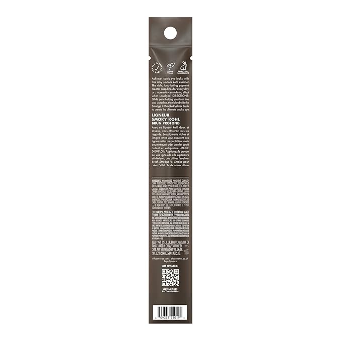 e.l.f. Smoky Kohl Eyeliner, Eye Pencil For Creating Long-Lasting, Bold, High-Pigmented Makeup Looks, Vegan & Cruelty-Free, French Roast