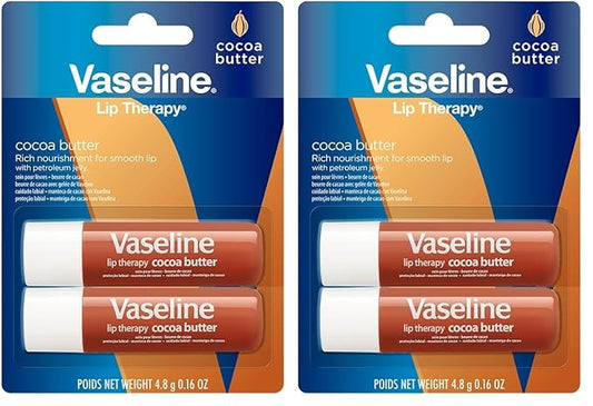 Vaseline Lip Therapy Cocoa Butter Packs 2 Count (Pack of 2)