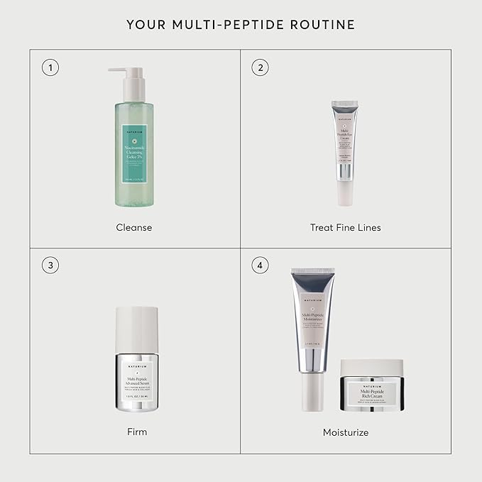 Naturium Multi-Peptide Advanced Serum, Firming & Smoothing Face Serum for Fine Lines & Wrinkles with Advanced Multi-Peptide Blend, 1 oz