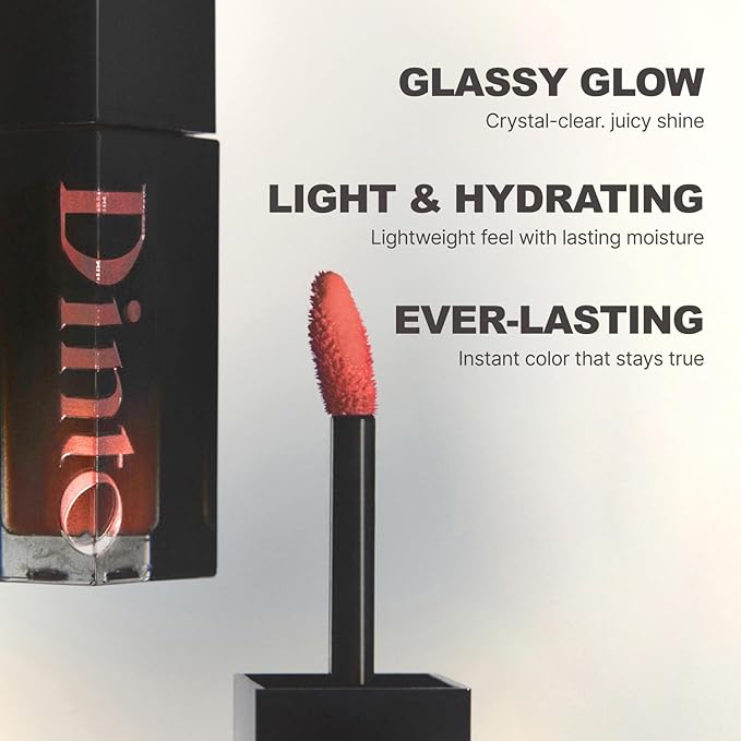 DINTO Blur-Glowy Lip Tint - Glossy Finish, Hydrating, Long Lasting, Lightweight Texture, Non-Sticky, Vegan & Cruelty-Free, K beauty (219 Ave Maria, 0.11 fl.oz)