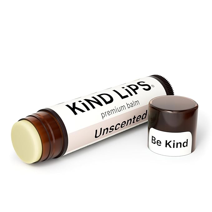 Kind Lips Unscented Organic Lip Balm Fragrance Free Unflavored Natural Moisturizing Lip Care 3 Pack