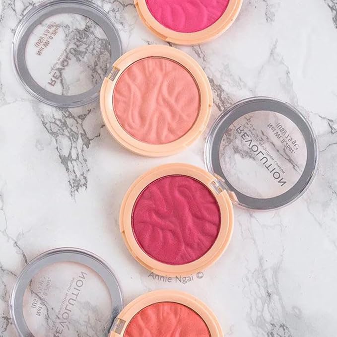 Revolution Beauty London, Blusher Reloaded, Pressed Powder Face Blusher, Highly Pigmented & Long-Lasting Formula, Sweet Pea, 0.26 oz
